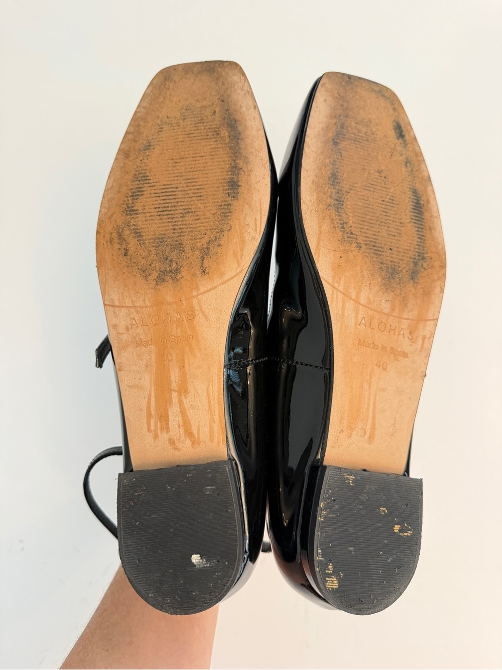 ALOHAS Luke Black Patent Ty Leather Ballet Flats, Size 40/US 10 (fits like 9.5) - Picture 9 of 10